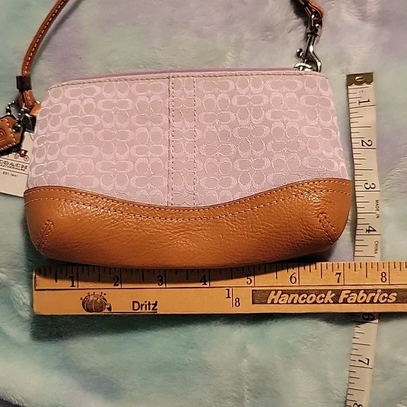 Purple and Tan Coach Wristlet - Picture 2 of 3